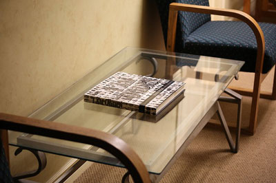 bench style glass table